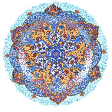 Turkish Ceramics Tezhip 25 cm Decorative Plate - 10