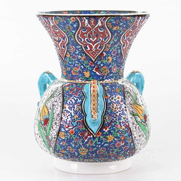 Myros - Çini Tezhip 30 cm Kandil Vazo