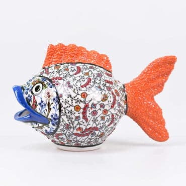 Turkish Ceramics Tezhip Big Size Turtle Fish Figurine - Standart - 5