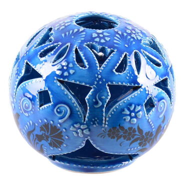 Turkish Ceramic Engraved Candle Holder Big Size - 7