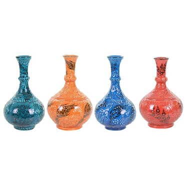Turkish Ceramic Turquoise Tear Vase 20 Cm - 2