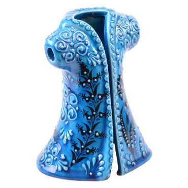 Myros - Çini Turkuaz Önü Açık Kaftan Biblo 5 cm