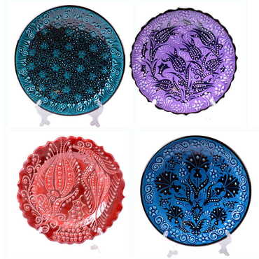 Turkish Ceramic Turquoise Plate 18 Cm - 2