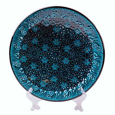 Turkish Ceramic Turquoise Plate 18 Cm - 3