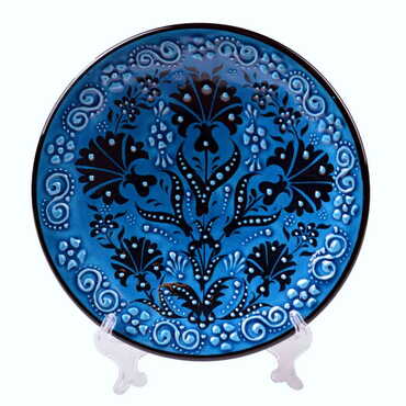 Turkish Ceramic Turquoise Plate 18 Cm - 4