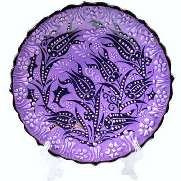 Turkish Ceramic Turquoise Plate 18 Cm - 6