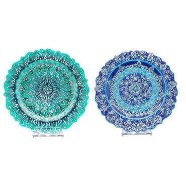 Turkish Ceramic Turquoise Plate 30 Cm - 2