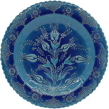 Myros - Çini Turkuaz Tabak 40 cm
