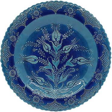 Turkish Ceramic Turquoise Plate 40 Cm