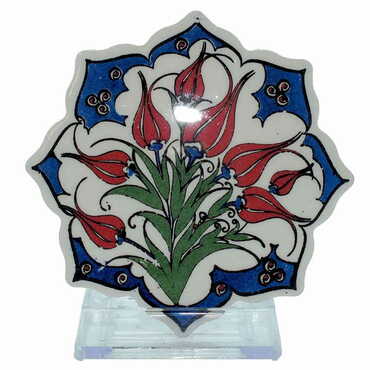 Myros - Çini Yıldız Serigrafi Bardak Altlığı 110 mm
