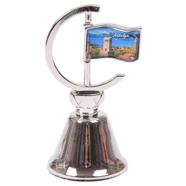 Myros - City Themed Collectible Souvenir Double Face Metal Spinner Flag Bell 44x96 mm