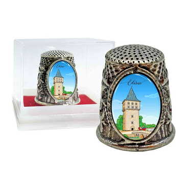 City Themed Collectible Souvenir Thimble With Gift Box - Oval Shape 20x25 mm - Thumbnail