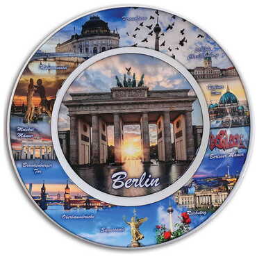 Myros - City Themed Customised Ceramic Epoxy Souvenir Plate 20 cm