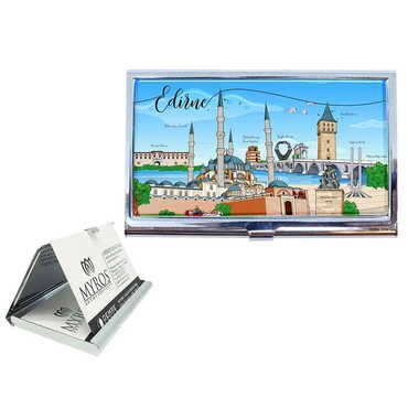 City Themed Customised Metal Card Holder 94x60x8 mm - Thumbnail