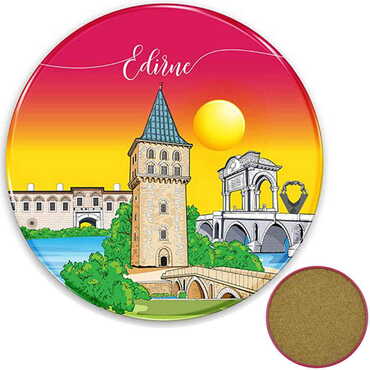 Myros - City Themed Customised Metal Tin Coaster 90 mm