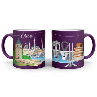 City Themed Customised Serigraphy Printed Ceramic Mug 82x90 mm - Thumbnail