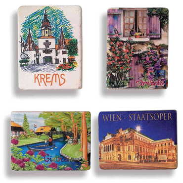 Myros - City Themed Customised Stone Fridge Magnet 60x45 mm