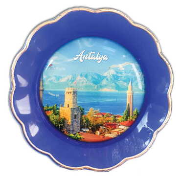 Myros - City Themed Epoxy Dome Plate Shaped Souvenir Fridge Magnet 73 mm