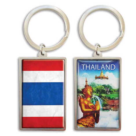 City Themed Metal Big Rectangle Keychain 32x88 mm - 1