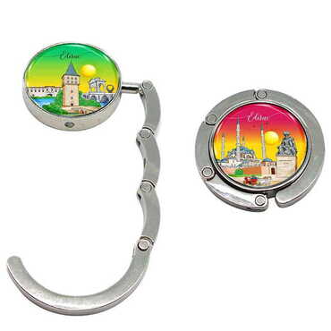 Myros - City Themed Metal Folding Purse Hook For Table 45 mm