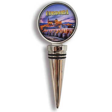 City Themed Metal Wine Bottle Stopper 45x115x20 mm - Thumbnail