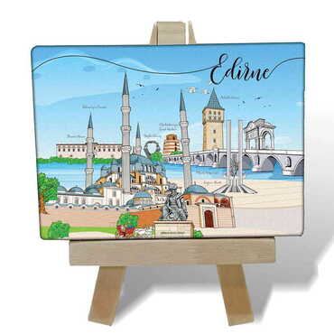 Myros - City Themed Mini Print Canvas Magnet With Easel 70x100 mm