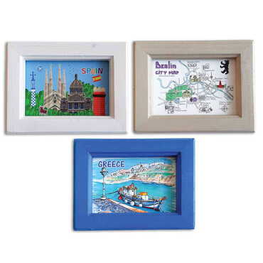 City Themed Small Wooden Printed Frame 120x150 mm - Thumbnail