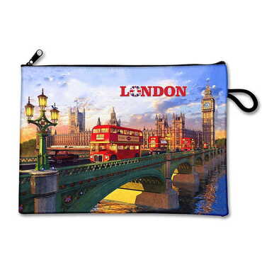 City Themed Turkish Woven Wallet 215x155x8 mm - Thumbnail