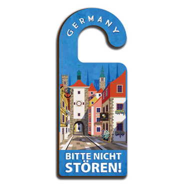 Myros - City Themed Wooden Customised Door Hanger 236x94 mm