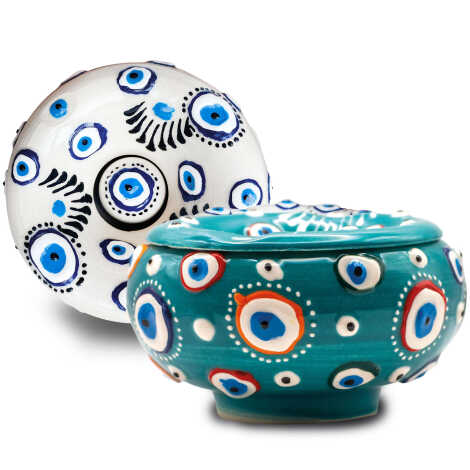 Wholesale China Small Ashtray with Lid Evil Eye - 1