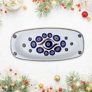 Wholesale Gold Series Chinese Evil Eye Pattern Standard Boat Plate - Myros