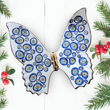 Wholesale Gold Series Evil Eye Pattern Tile Big Butterfly - Myros