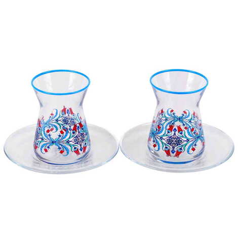 Colored Tea Glass Set Of 2 Pcs