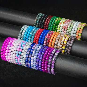 Colorful Glass Bead Bracelet - 1