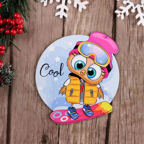 Cool Owl Wooden Coaster - 1