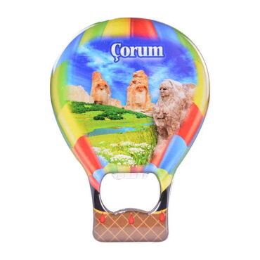 Myros - Toptan Çorum Temalı Myros Metal Balon Açacak Magnet T 102x73 mm