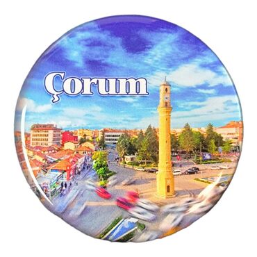 Myros - Toptan Çorum Temalı Myros Yuvarlak Magnet 67 mm