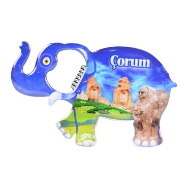 Myros - Corum Themed Elephant Shaped Metal Magnetic Bottle Opener 98x61 mm