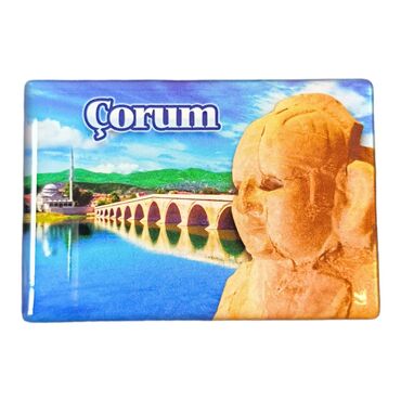 Myros - Corum Themed Epoxy Dome Rectangle Souvenir Fridge Magnet 80x55 cm