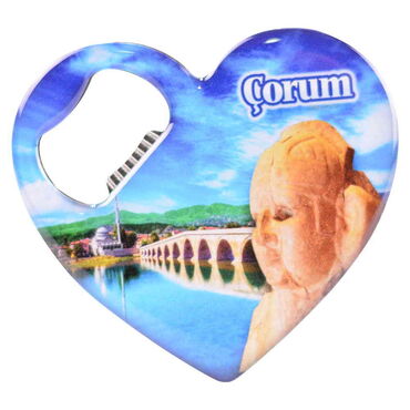 Myros - Corum Themed Heart Shaped Metal Magnetic Bottle Opener 85x76 mm