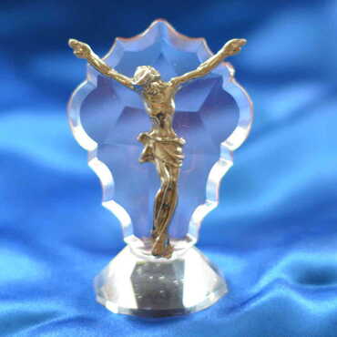 Myros - Crystal Metal Cross Figurine