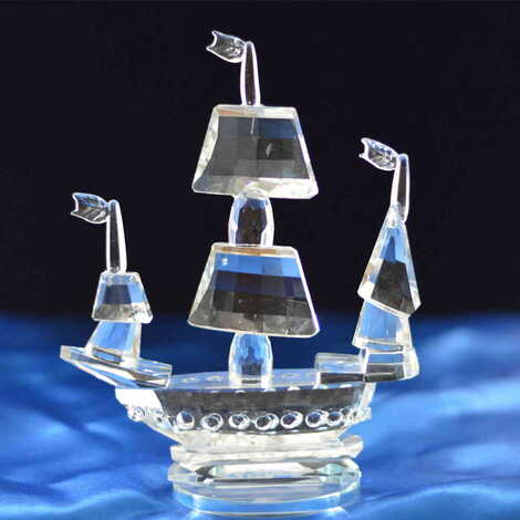 Crystal Ship Figurine