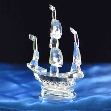 Crystal Ship Figurine - Thumbnail