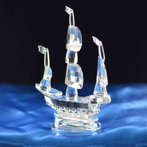 Crystal Ship Figurine