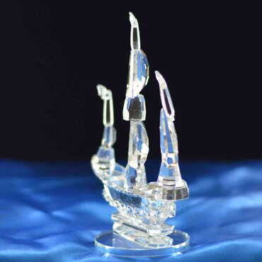 Crystal Ship Figurine - Thumbnail