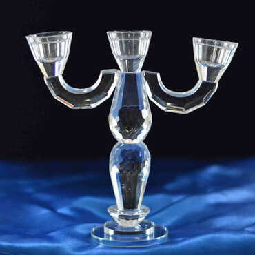 Crystal Triple Candle Holder - Thumbnail