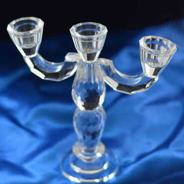 Crystal Triple Candle Holder - Thumbnail