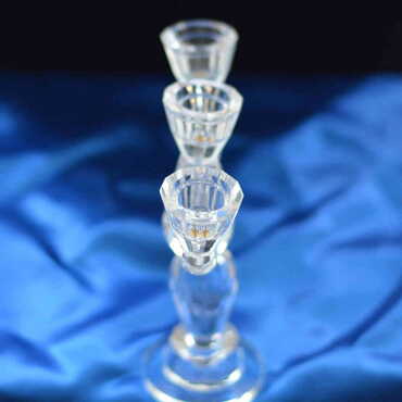 Crystal Triple Candle Holder - Thumbnail