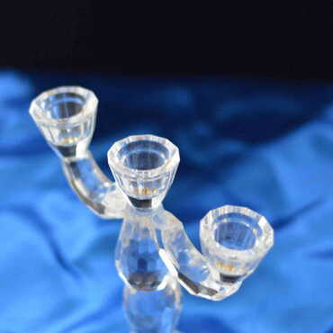 Crystal Triple Candle Holder - Thumbnail