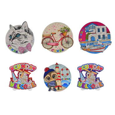Cunda Themed Wooden Customised Souvenir Coaster 90mm - 2